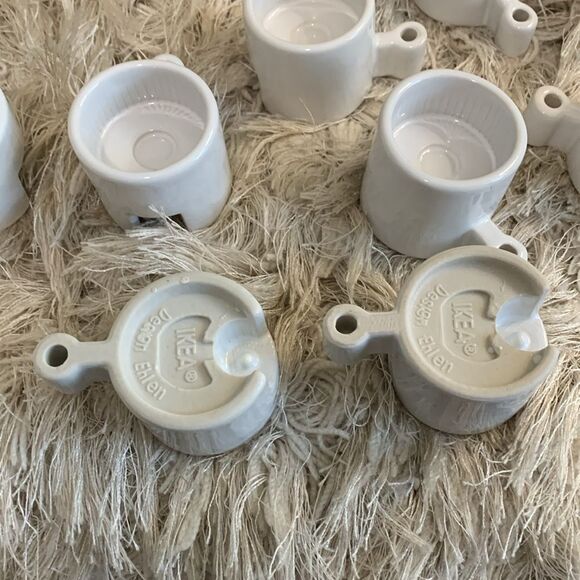 Scandinavian Ikea Varmeljushallare Interlocking Ceramic Tea Light Candle Holders - Picture 6 of 17